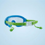 Kids Swimming Silicone PolyCarbonate Goggles Mask Essentials UV Protection Anti Fog — Green Blue