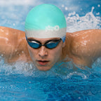 Adult Swimming Silicone Cap Professional — Teal Silver