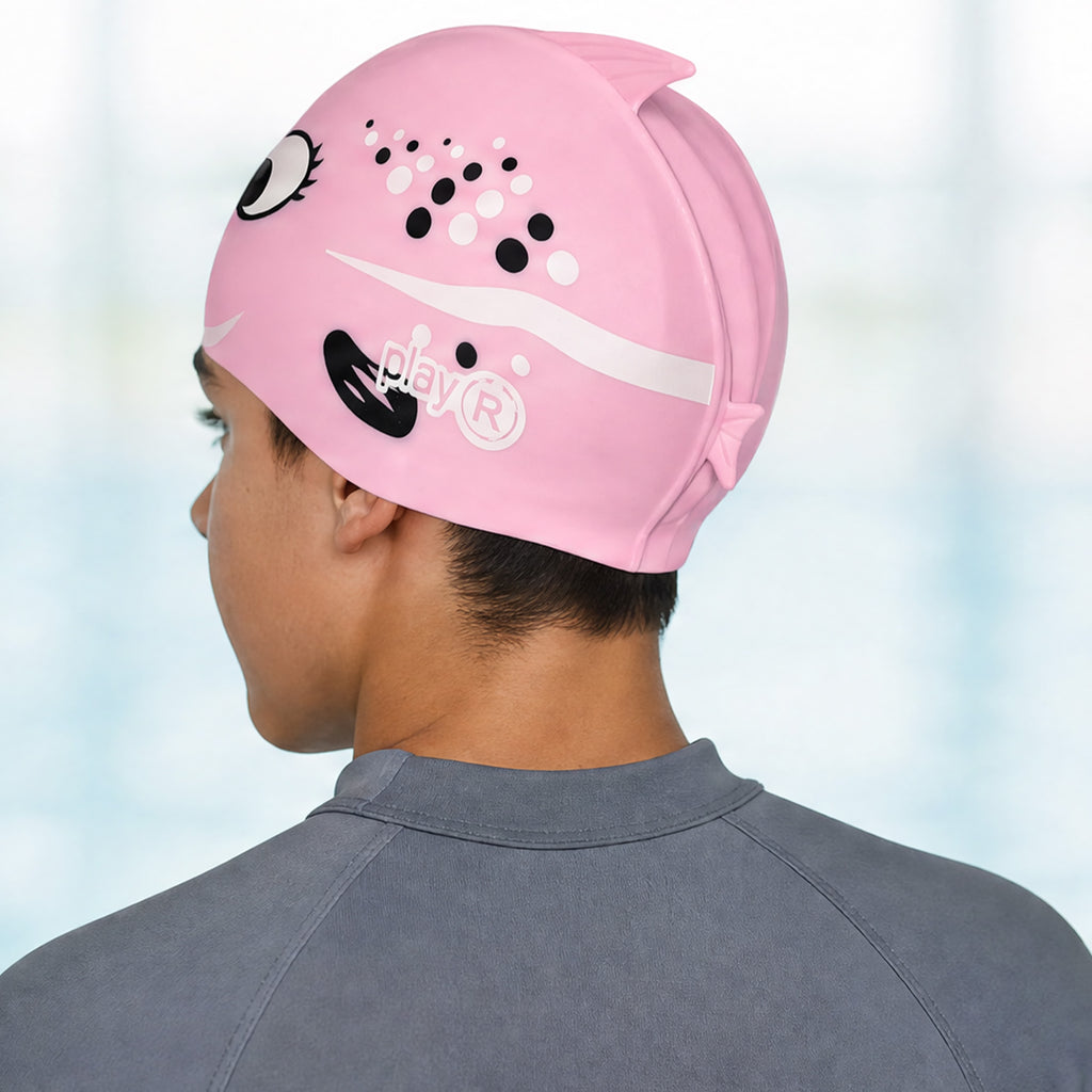 Kids Swimming Silicone Cap Fish Essentials — Pink