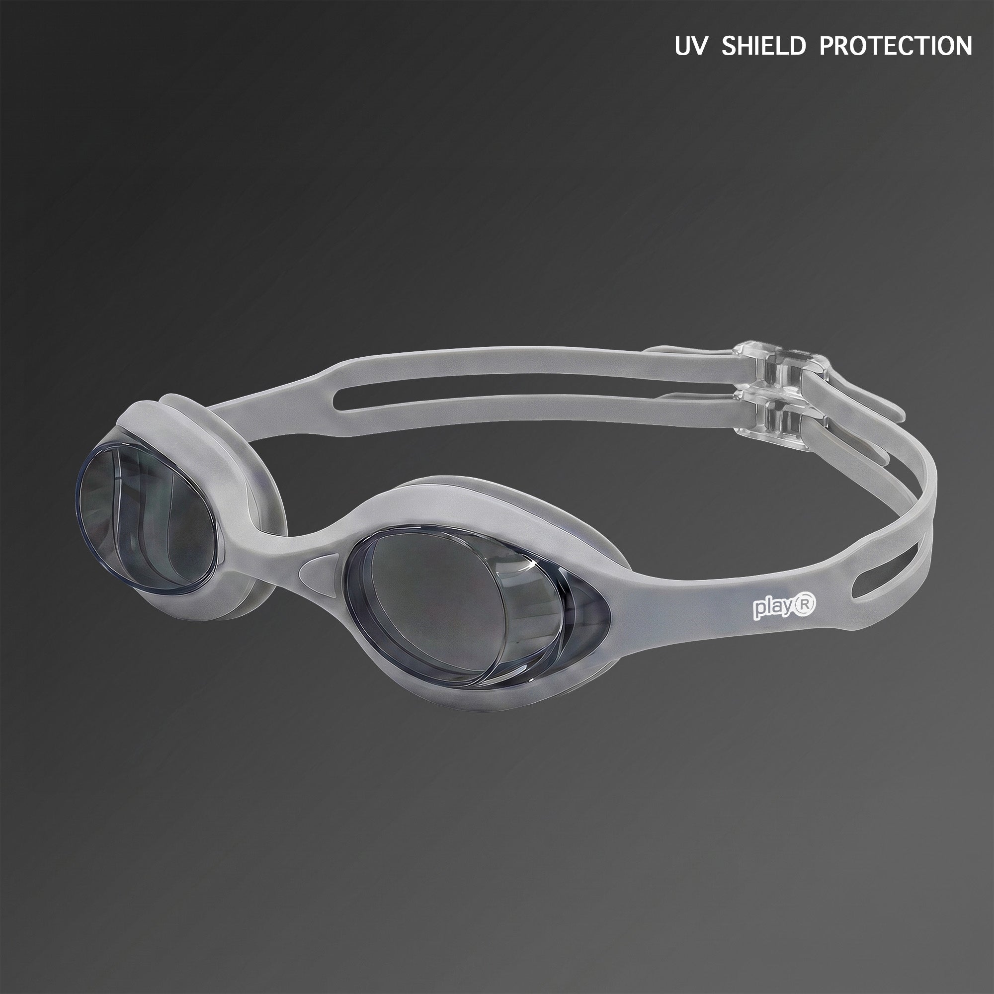 Kids Swimming Silicone Polycarbonate Goggles Essentials UV Protection Anti Fog — Lt. Grey Main image