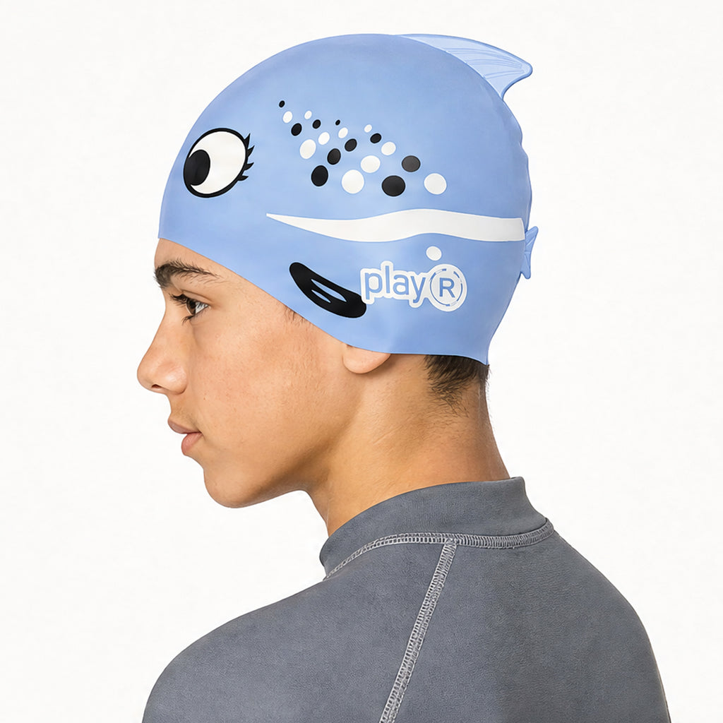 Kids Swimming Silicone Cap Fish Essentials — Blue
