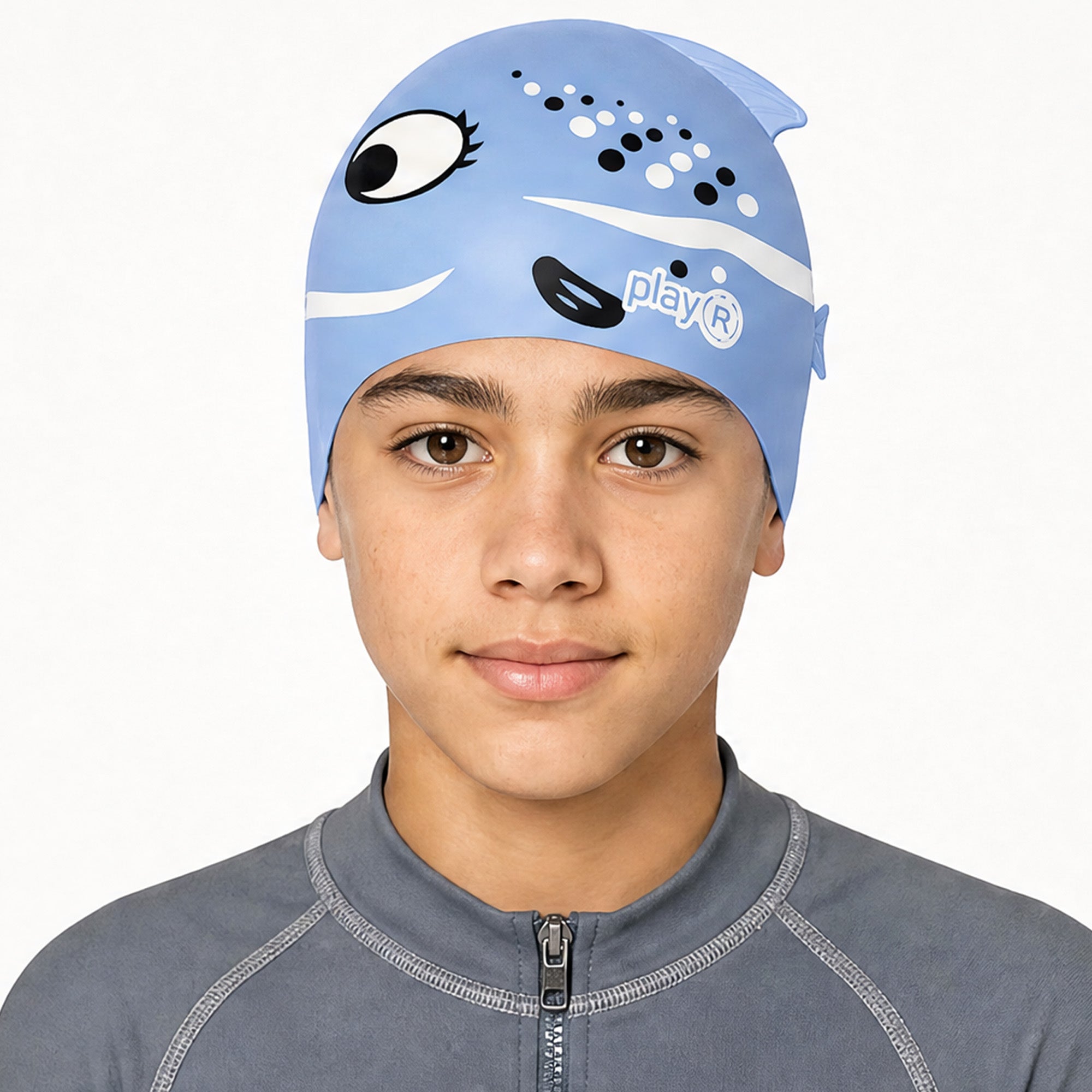 Kids Swimming Silicone Cap Fish Essentials — Blue