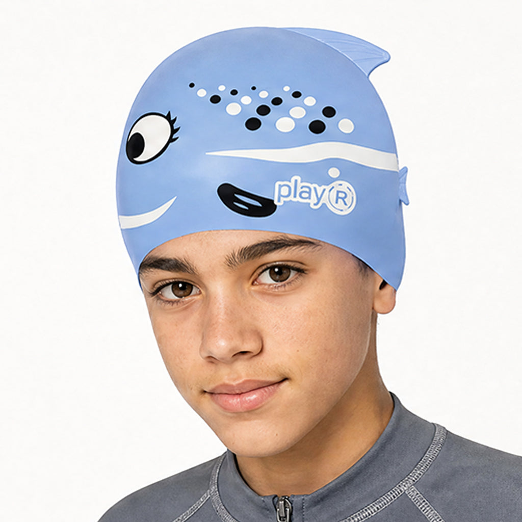 Kids Swimming Silicone Cap Fish Essentials — Blue