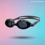 Adult Swimming Silicone PolyCarbonate Goggles Essentials UV Protection Anti Fog — Black Grey