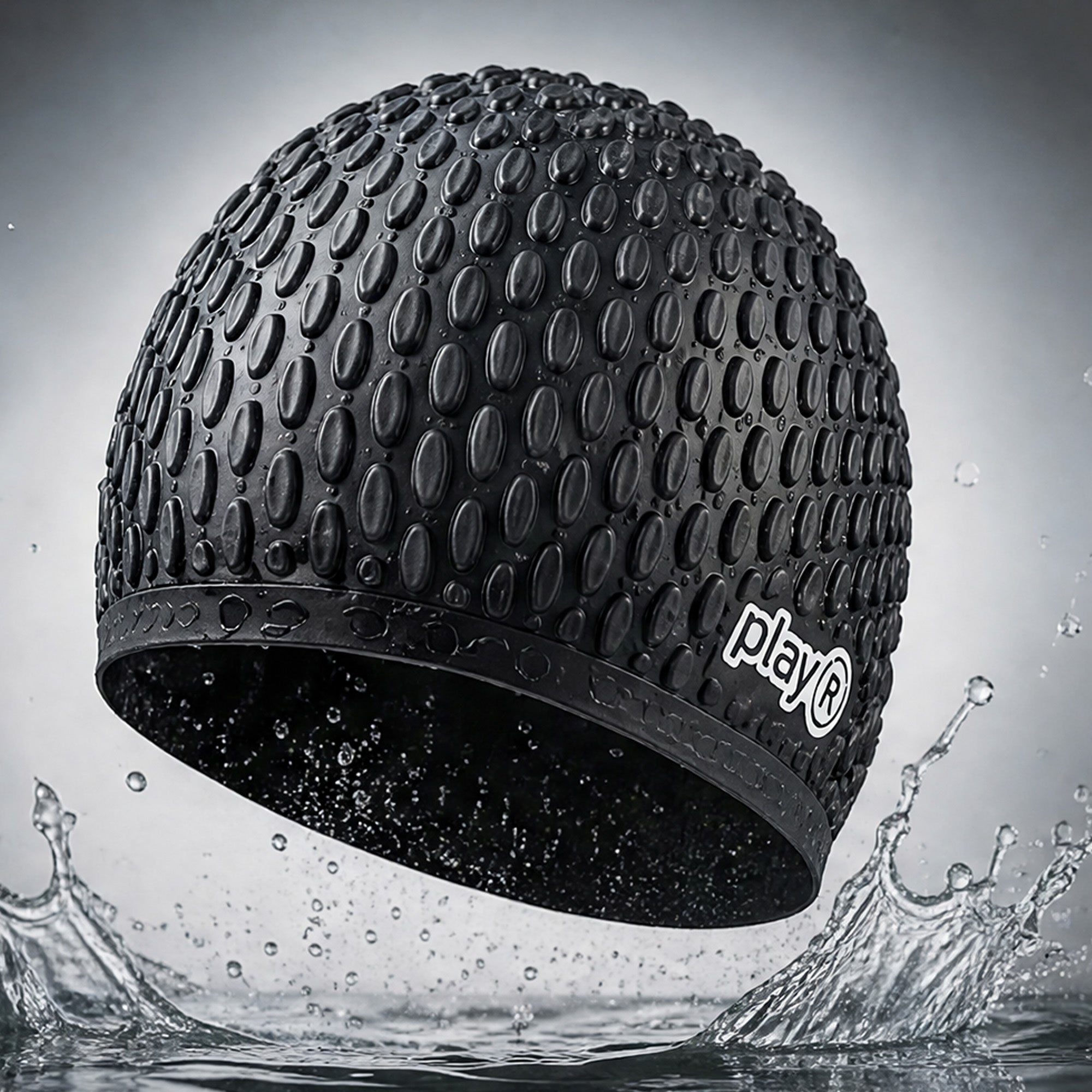Adult Swimming Silicone Cap Professional — Black Main image