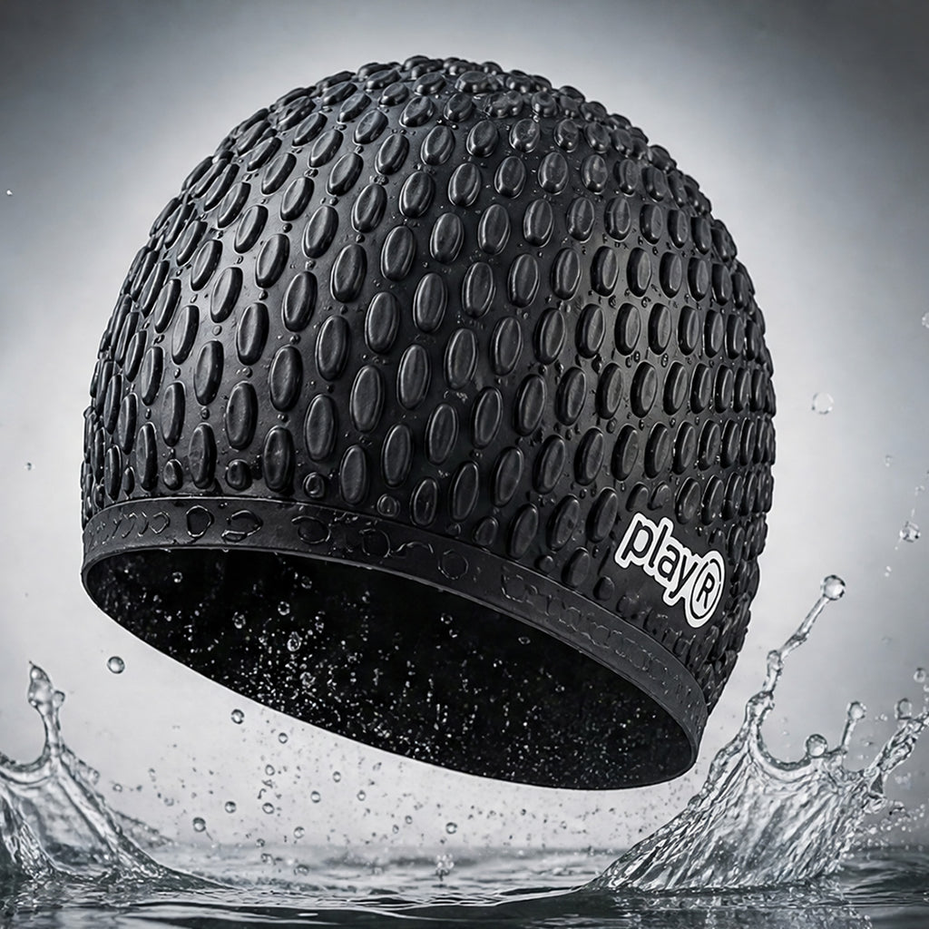 Adult Swimming Silicone Cap Professional — Black