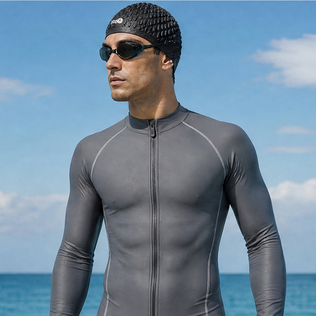 Adult Swimming Silicone Cap Professional — Black