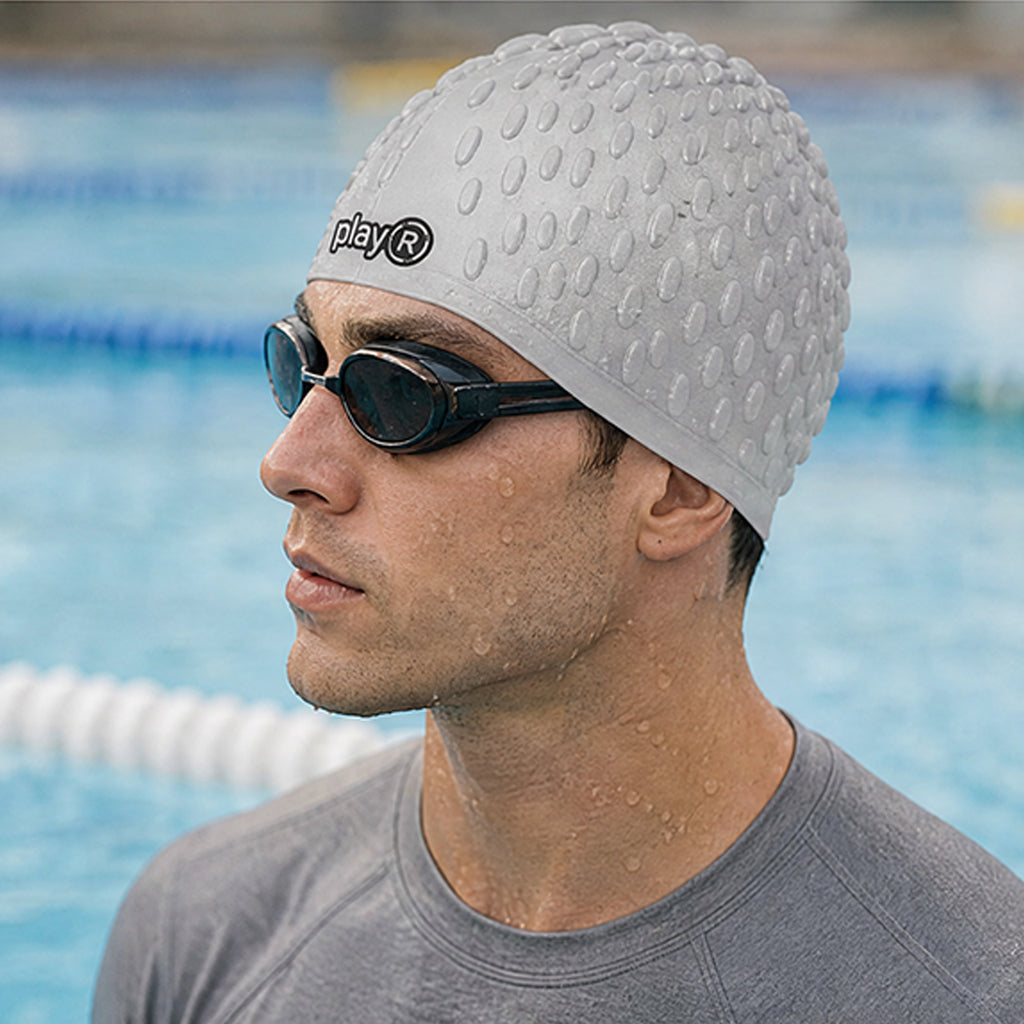 Adult Swimming Silicone Cap Professional — Silver