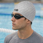 Adult Swimming Silicone Cap Professional — Silver