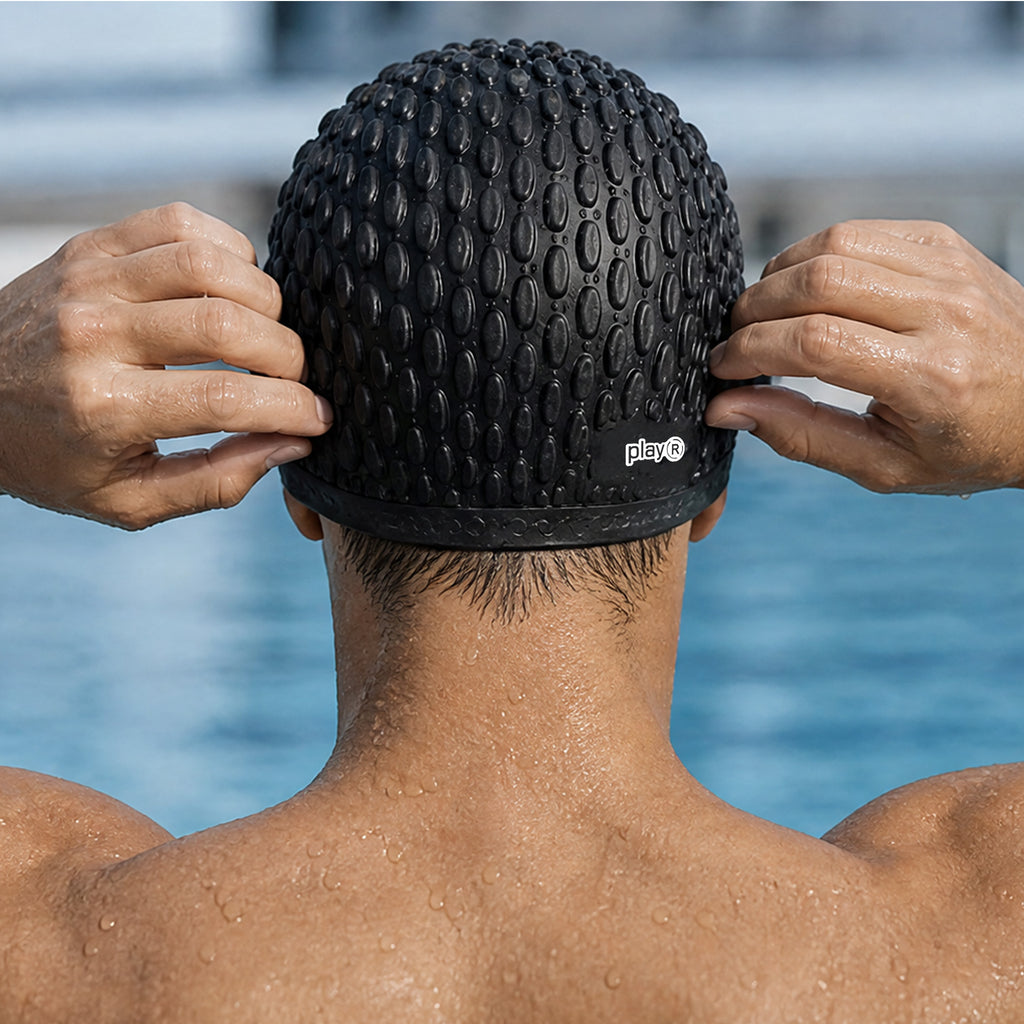 Adult Swimming Silicone Cap Professional — Black