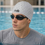 Adult Swimming Silicone Cap Professional — Silver