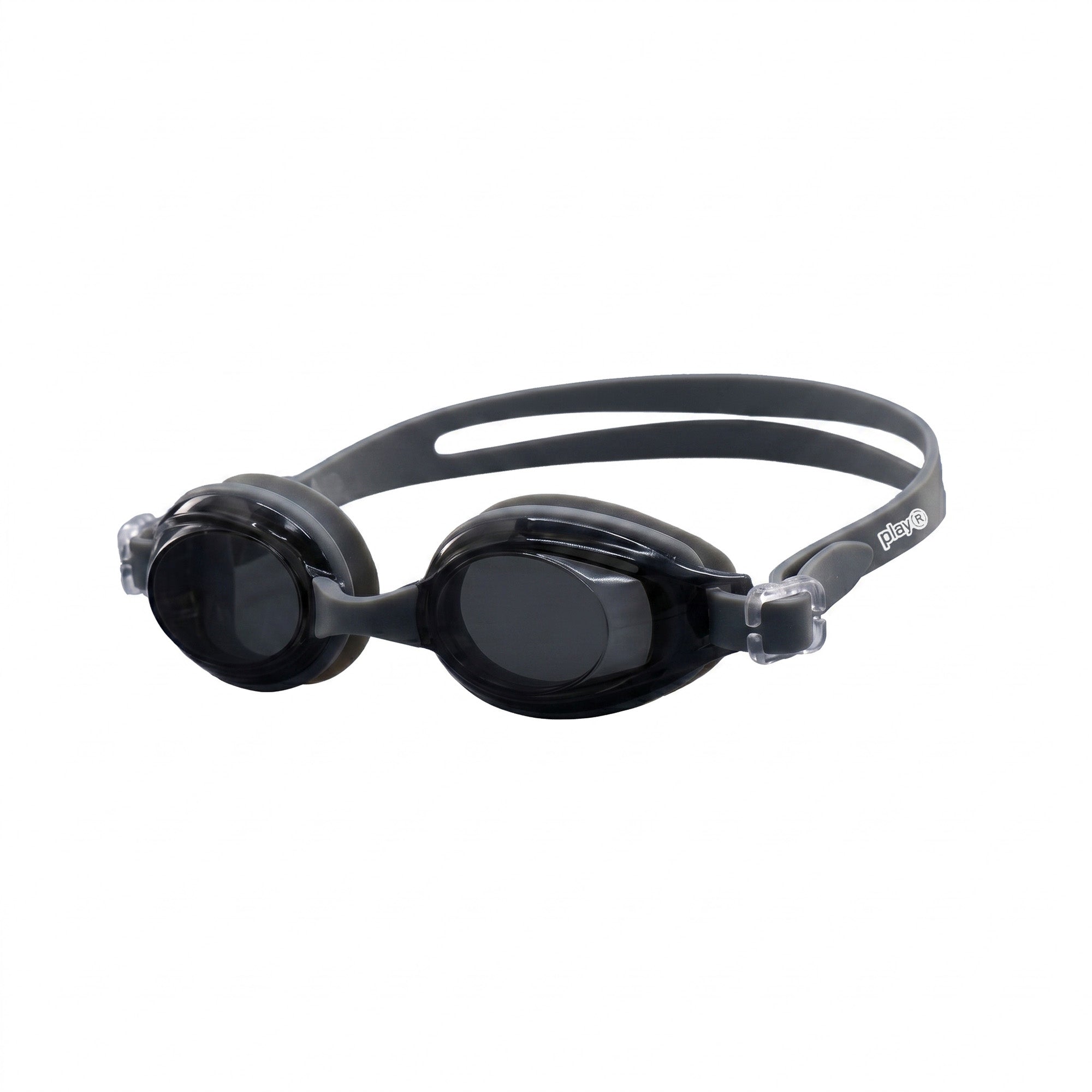 Adult Swimming Silicone PolyCarbonate Goggles Essentials UV Protection Anti Fog — Black Grey Main image
