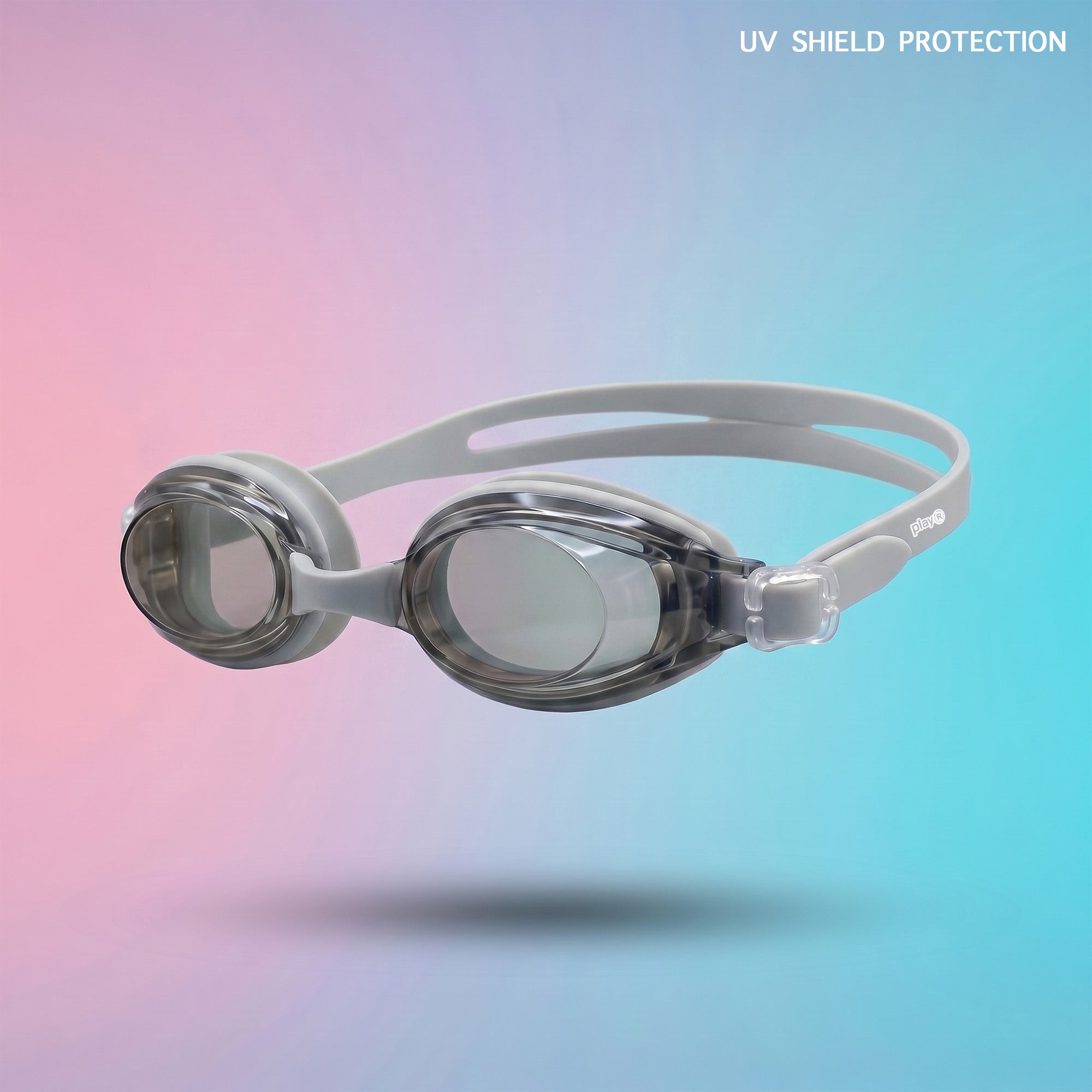 Adult Swimming Silicone PolyCarbonate Goggles Essentials UV Protection Anti Fog — Silver Grey Secondary image