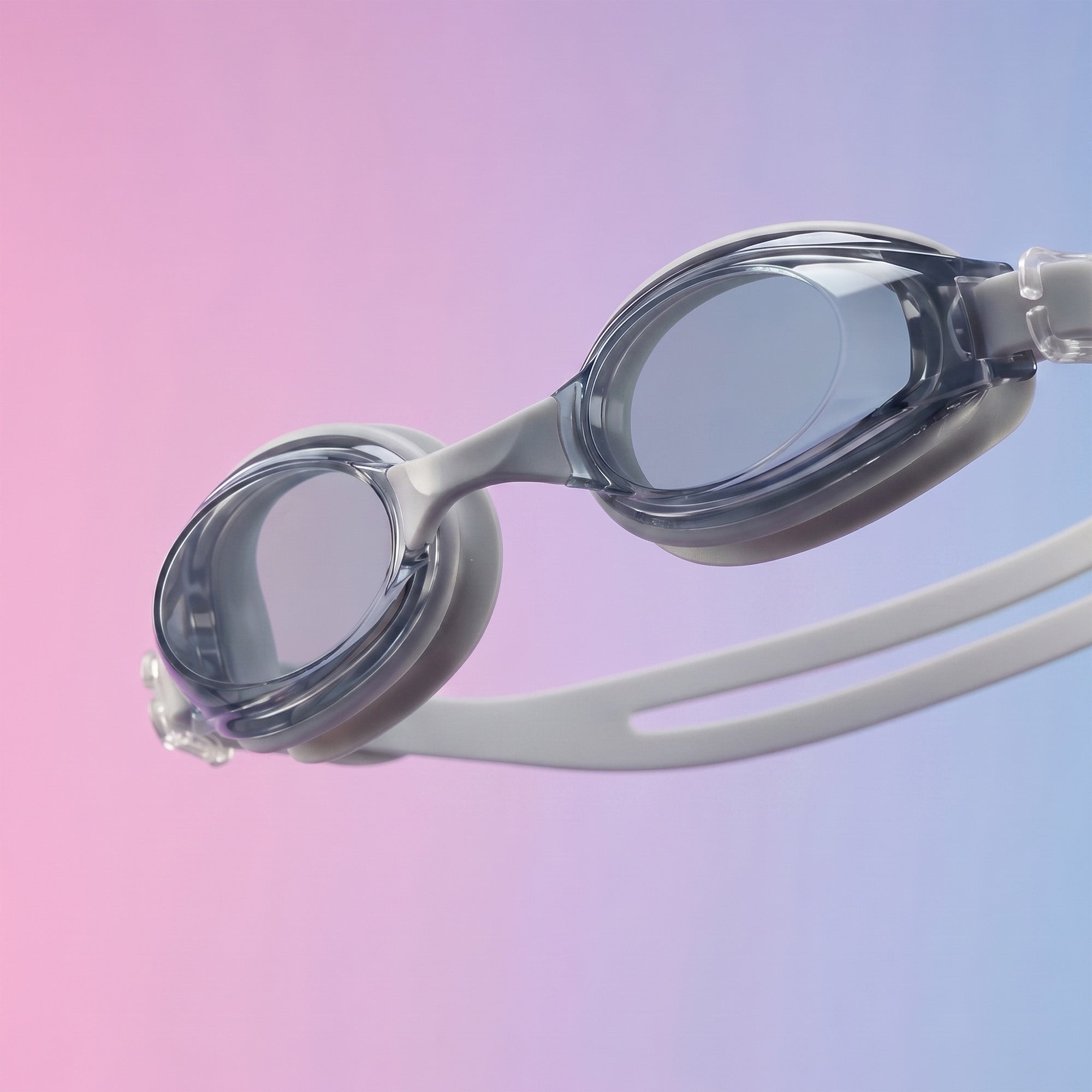 Adult Swimming Silicone PolyCarbonate Goggles Essentials UV Protection Anti Fog — Silver Grey Main image