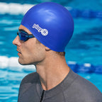 Adult Swimming Silicone Cap Performance — Blue