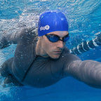 Adult Swimming Silicone Cap Performance — Blue