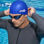 Adult Swimming Silicone Cap Performance — Blue