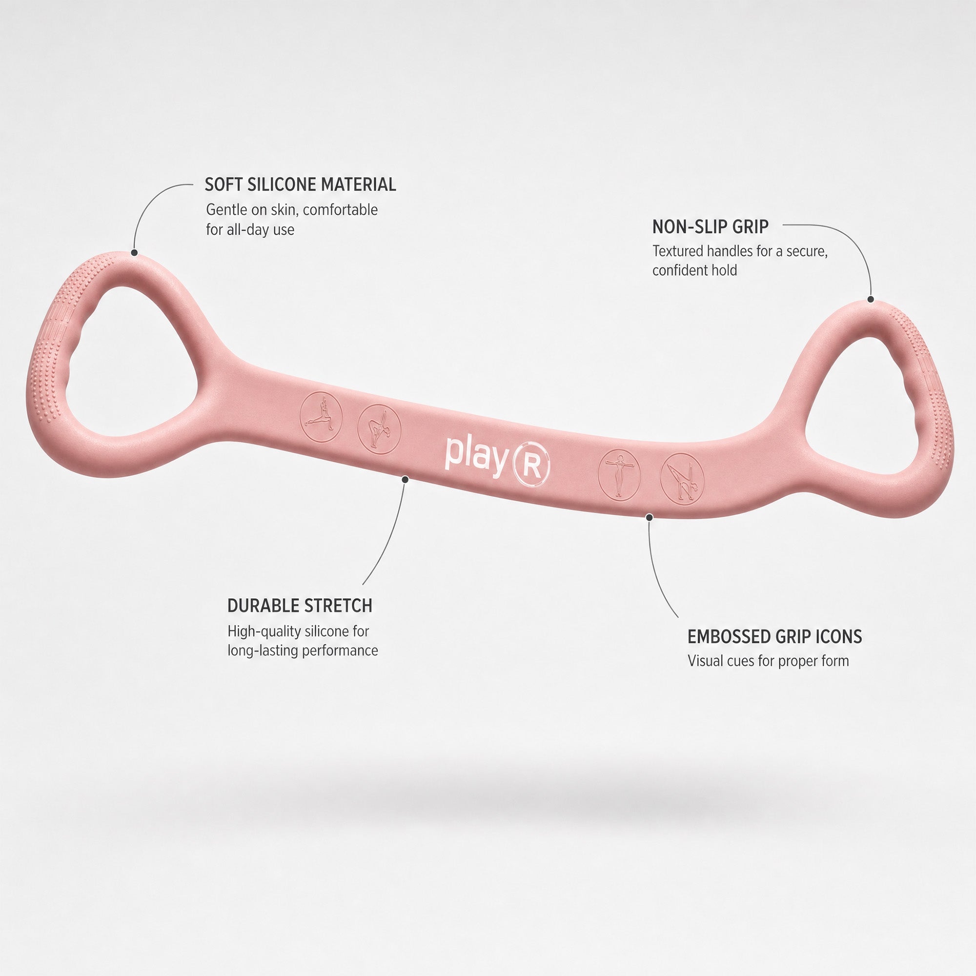 playR Silicon Puller Resistance Band 8-10 Kgs Pink