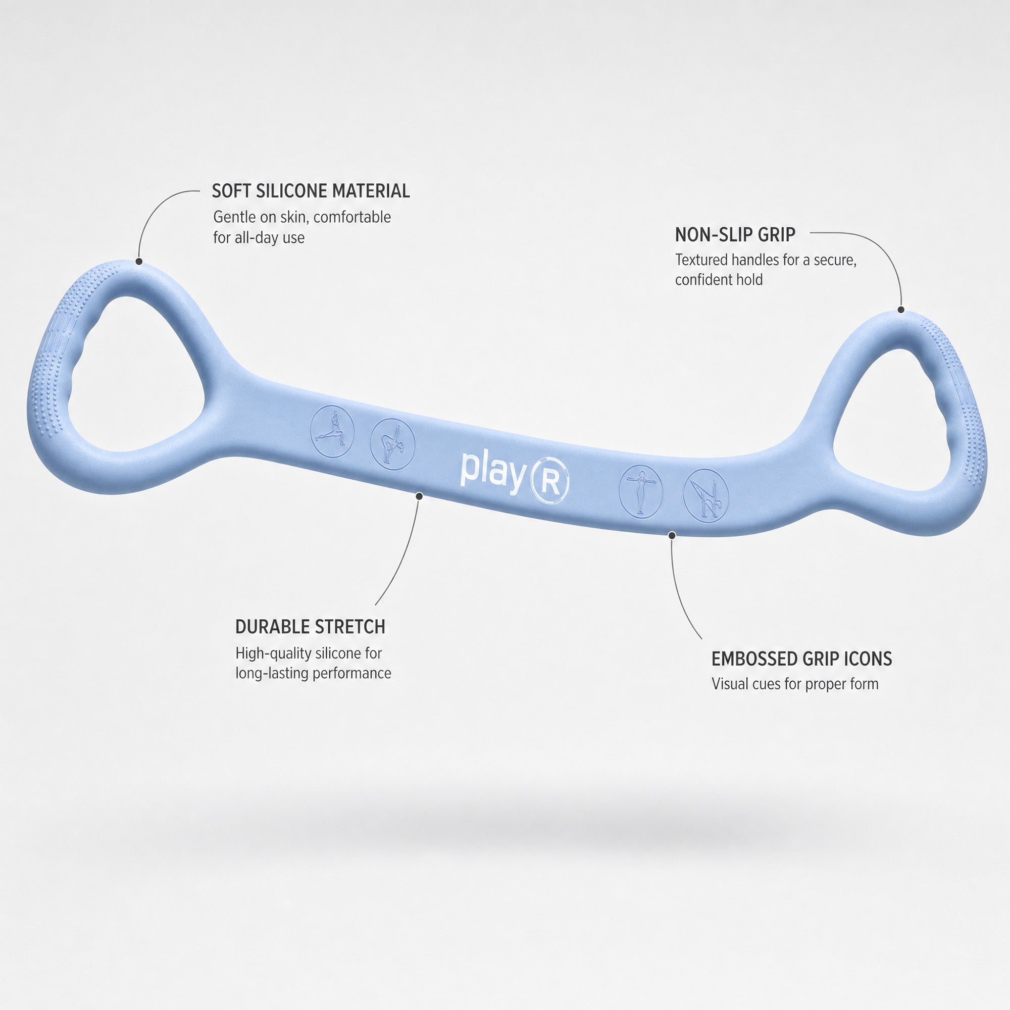 playR Silicon Puller Resistance Band 8-10 Kgs Blue