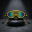 Adult Swimming Silicone PolyCarbonate Electroplated Goggles Mask Performance UV Protection Anti Fog — Yellow Black