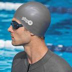 Adult Swimming Silicone Cap Performance — Silver