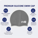 Adult Swimming Silicone Cap Performance — Silver