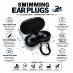 Adult Swimming Ear Plugs And Nose Clip Set Silicone — Black