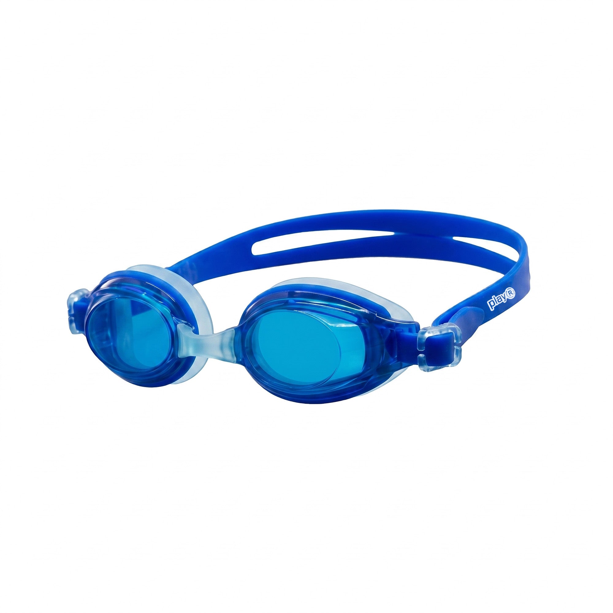 Adult Swimming Silicone PolyCarbonate Goggles Essentials UV Protection Anti Fog — Light Blue