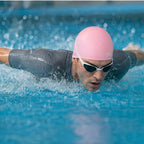 Adult Swimming Silicone Cap Performance — Pink
