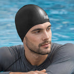 Adult Swimming Silicone Cap Performance — Black