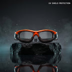 Adult Swimming Silicone PolyCarbonate Electroplated Goggles Performance UV Protection Anti Fog — Neon Orange Grey