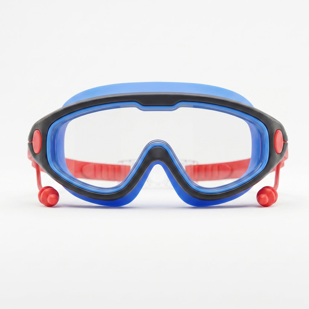 Kids Swimming Silicone PolyCarbonate Goggles Mask Essentials UV Protection Anti Fog — Pink Blue