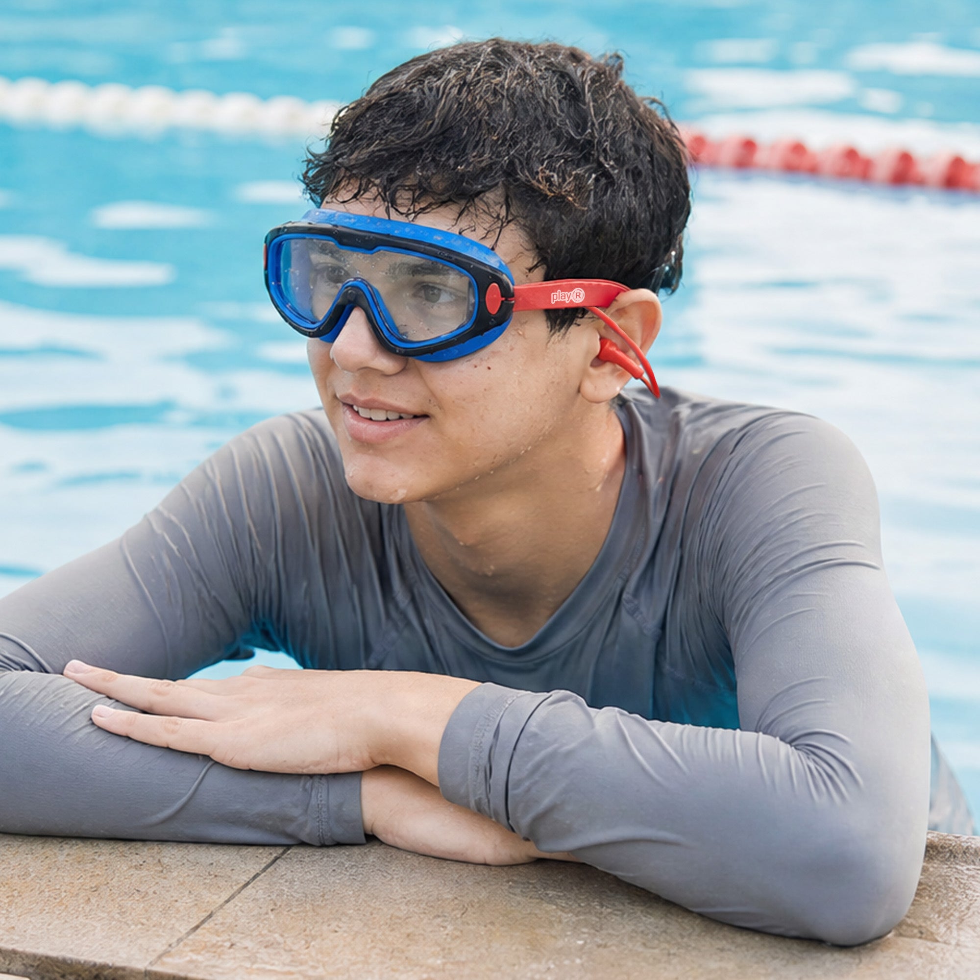 Kids Swimming Silicone PolyCarbonate Goggles Mask Essentials UV Protection Anti Fog — Pink Blue