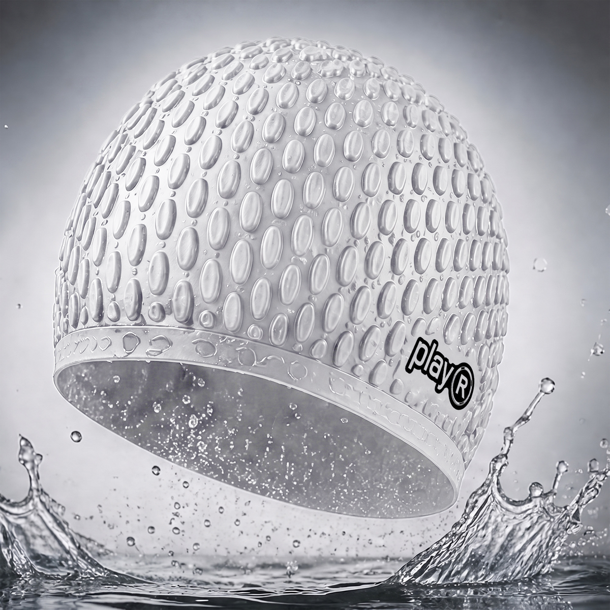 Adult Swimming Silicone Cap Professional — Silver Main image