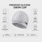Adult Swimming Silicone Cap Professional — Silver