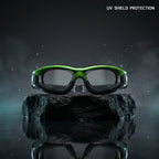 Adult Swimming Silicone PolyCarbonate Electroplated Goggles Performance UV Protection Anti Fog — Neon Green Grey