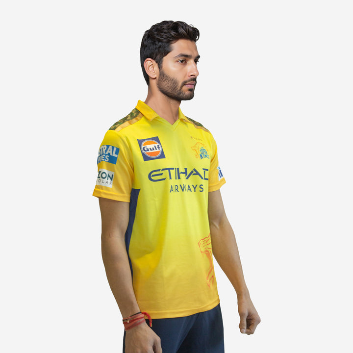 Chennai Super Kings Authentic Fan Jersey IPL 2025 Adult Plain Half Sleeve