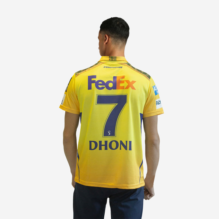 Chennai Super Kings Authentic Fan Jersey IPL 2025 Adult Dhoni 7 Half Sleeve