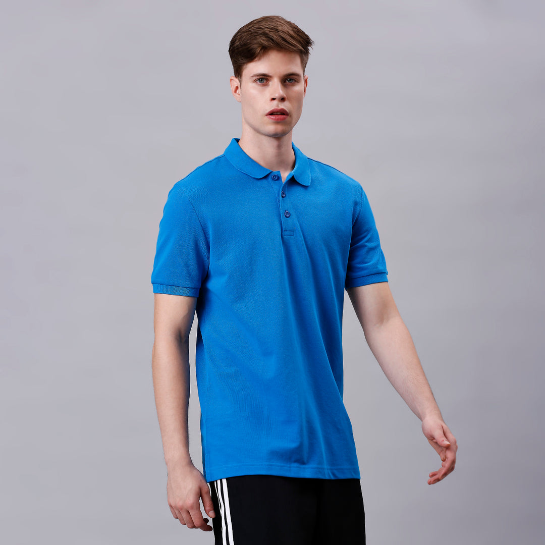 Adidas Men Adult Lifestyle Aess Regular fit Polo Neck Tshirt Poly Cotton for All Season