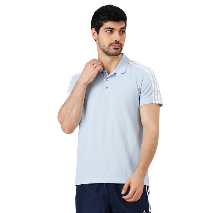 Adidas Men Adult Lifestyle Base 3S Regular fit Polo Neck Tshirt Poly Cotton for All Season