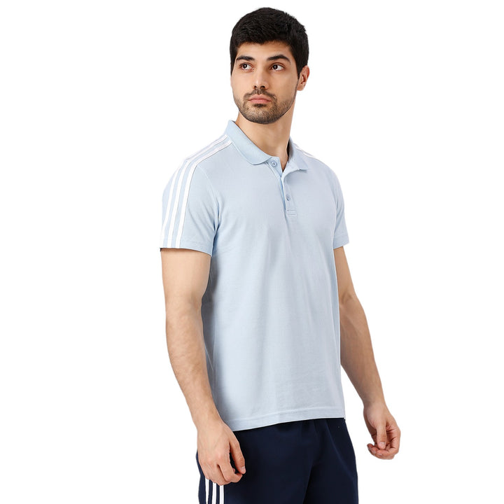 Adidas Men Adult Lifestyle Base 3S Regular fit Polo Neck Tshirt Poly Cotton for All Season