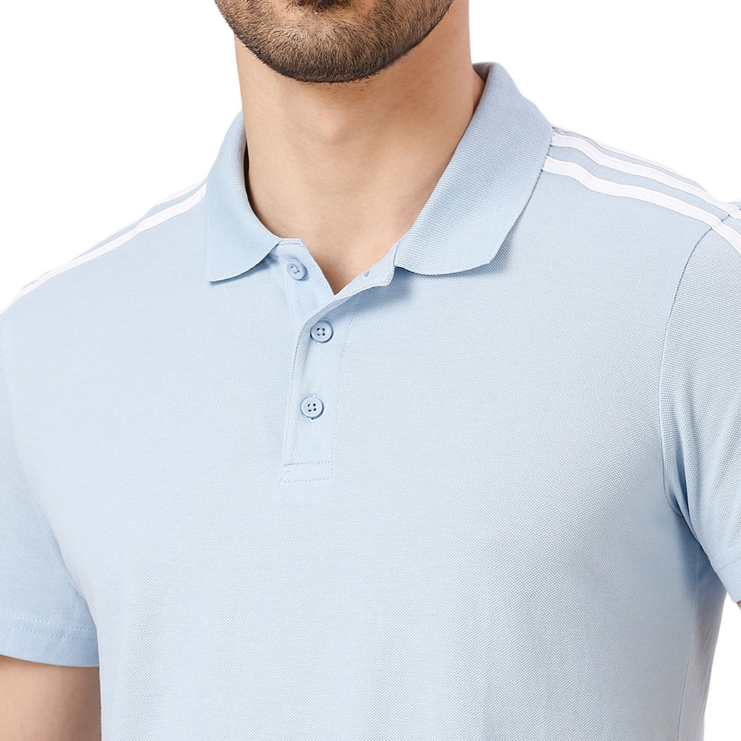 Adidas Men Adult Lifestyle Base 3S Regular fit Polo Neck Tshirt Poly Cotton for All Season