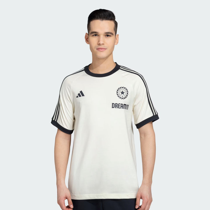 Adidas X Team India Men Adult Cricket India Cricket Travel T-Shirt Round Neck Regular Fit Cotton For All Season