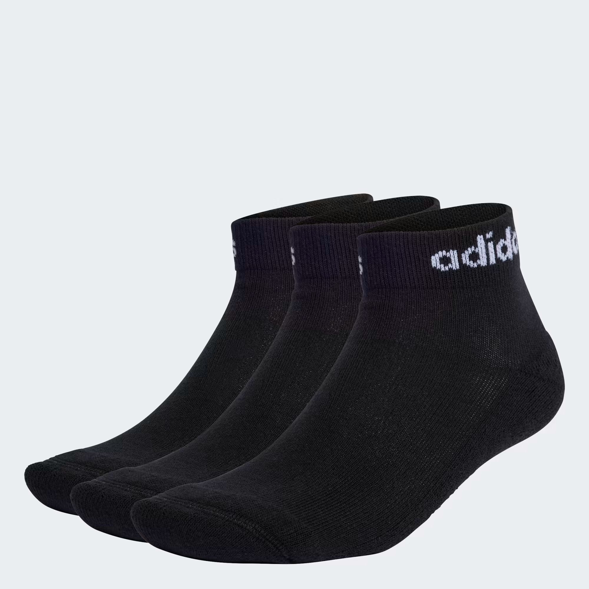 Adidas Men Adult Gym Linear Ankle Cushioned Socks 3 Pairs Cotton for A playR