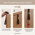 playR Door Anchor for Heavy Resistance Bands, Black Foam