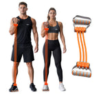 playR Chest Upper Body Resistance Band, 3 Detachable Tubes 10-30 Kgs Orange