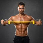 playR Chest Upper Body Resistance Band, 3 Detachable Tubes 10-30 Kgs Yellow
