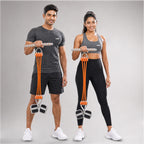 playR Pedal Tummy Trimmer Resistance Band, 3 Detachable Tubes 10-30 Kgs Orange