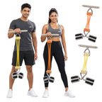 playR Pedal Tummy Trimmer Resistance Band Set of 2, 3 Detachable Tubes 10-30 Kgs Each