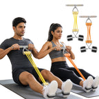 playR Pedal Tummy Trimmer Resistance Band Set of 2, 3 Detachable Tubes 10-30 Kgs Each